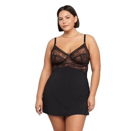 Montelle Enchanted Lace Babydoll Set - Black