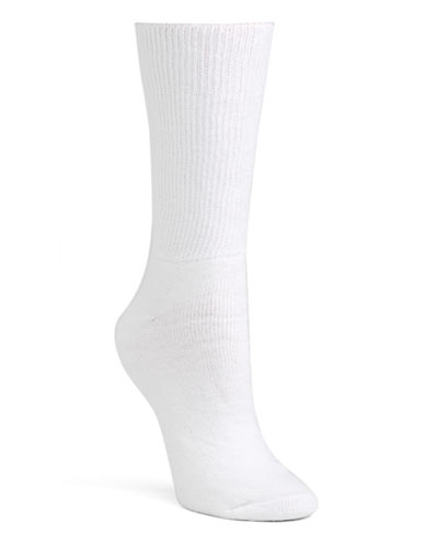 McGregor NonBinding Cotton Crew Socks - White