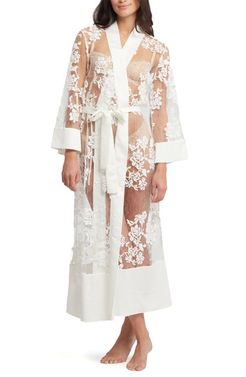 Montelle's Rya Collection Lace Robe - Ivory XS/S