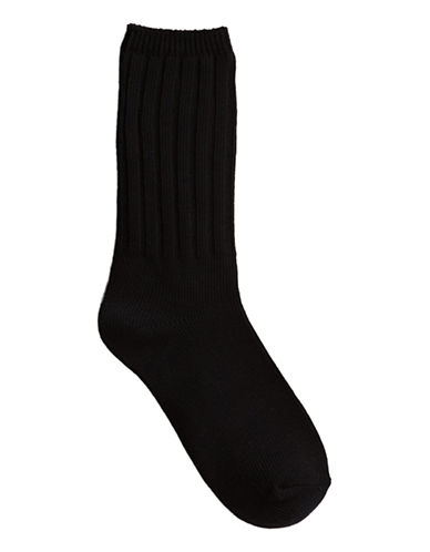 McGregor Black Mercerized Cotton Ribbed Socks