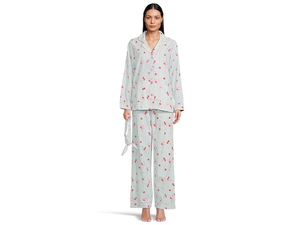 P.J. Salvage Ma Cherie Cherry Print 3-Piece Flannel PJ Set - M