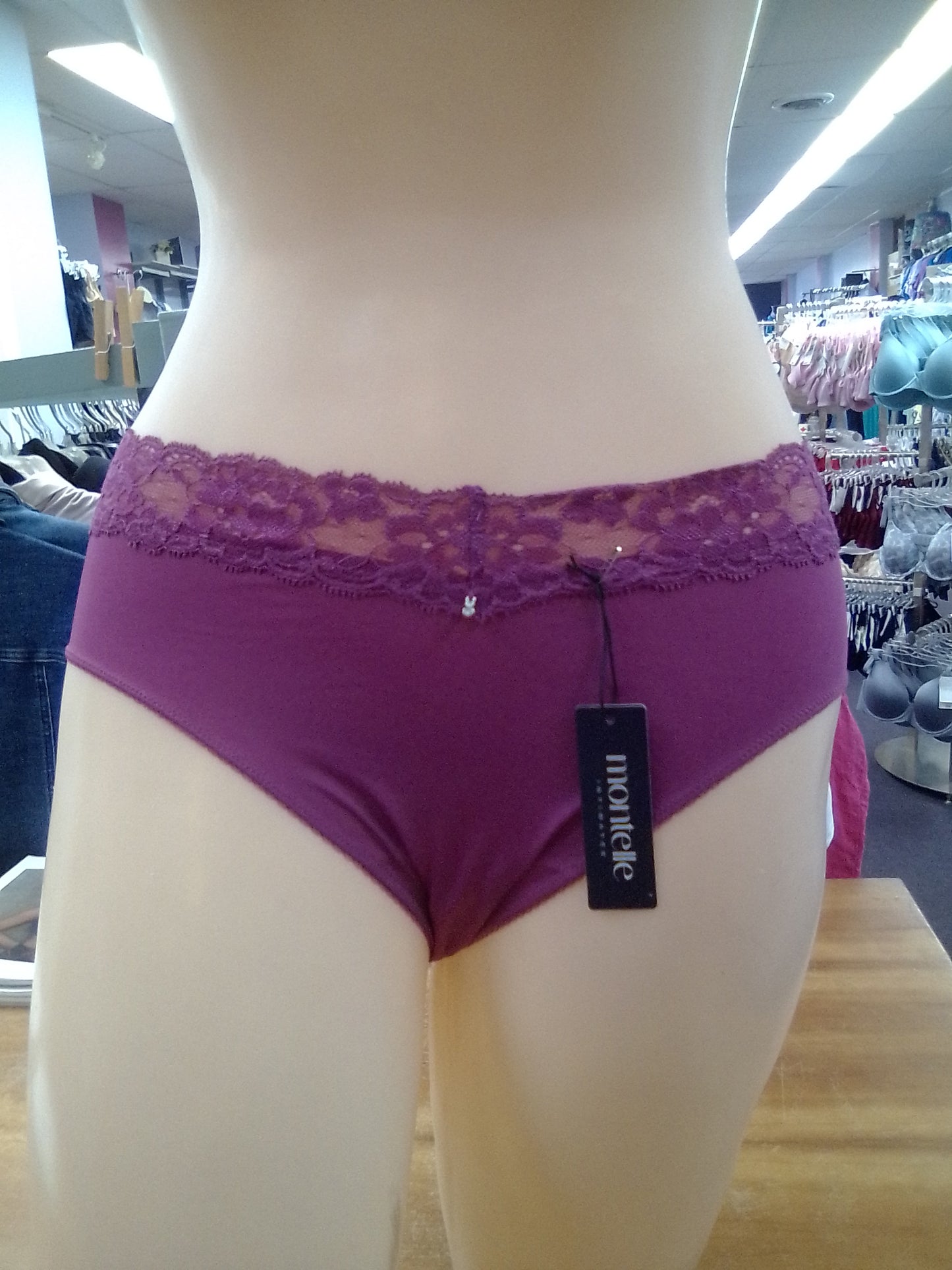 Montelle Intimates Lace Trim Brief Panties