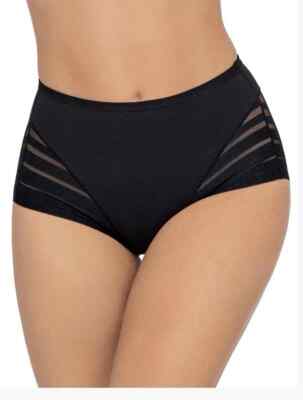 Leonisa Classic Lace Stripe Shaper Panty XXL Black.