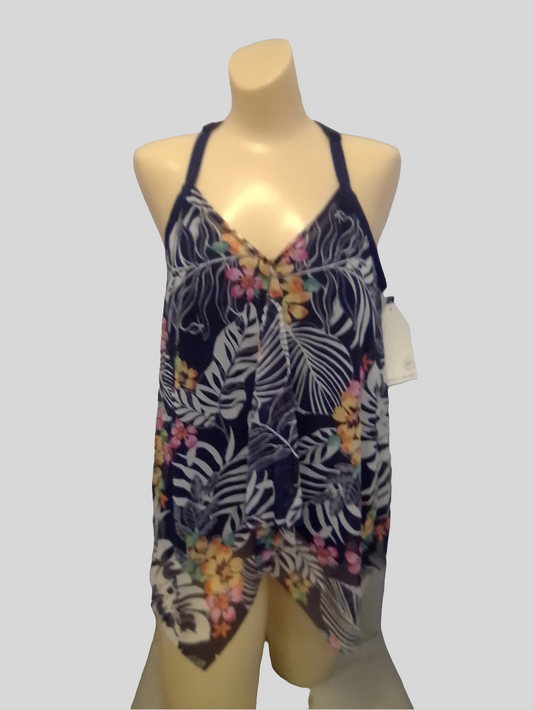 Beach House Plus Kerry Mesh Layer Underwire Tankini Top - Indigo Jungle