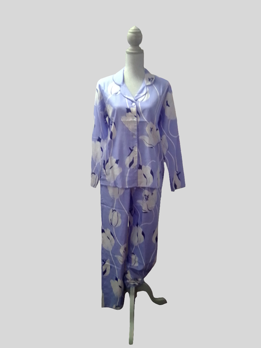 Nora Rose Long Sleeve Lilac Floral Pajama Set