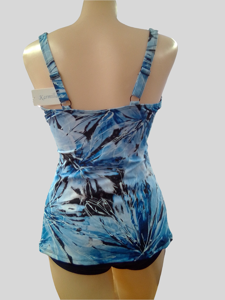 Karmilla Tankini top printed with underwire