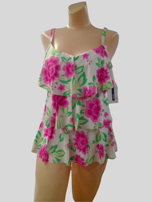 Beach House Jane Ruffle Tiered Tankini Top - Heirloom Bloom