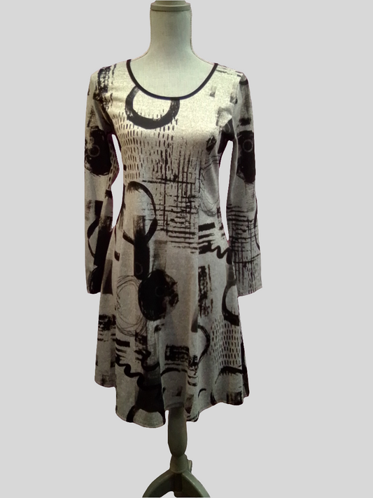 Gitane Longe Sleeve Gray Mix Dress