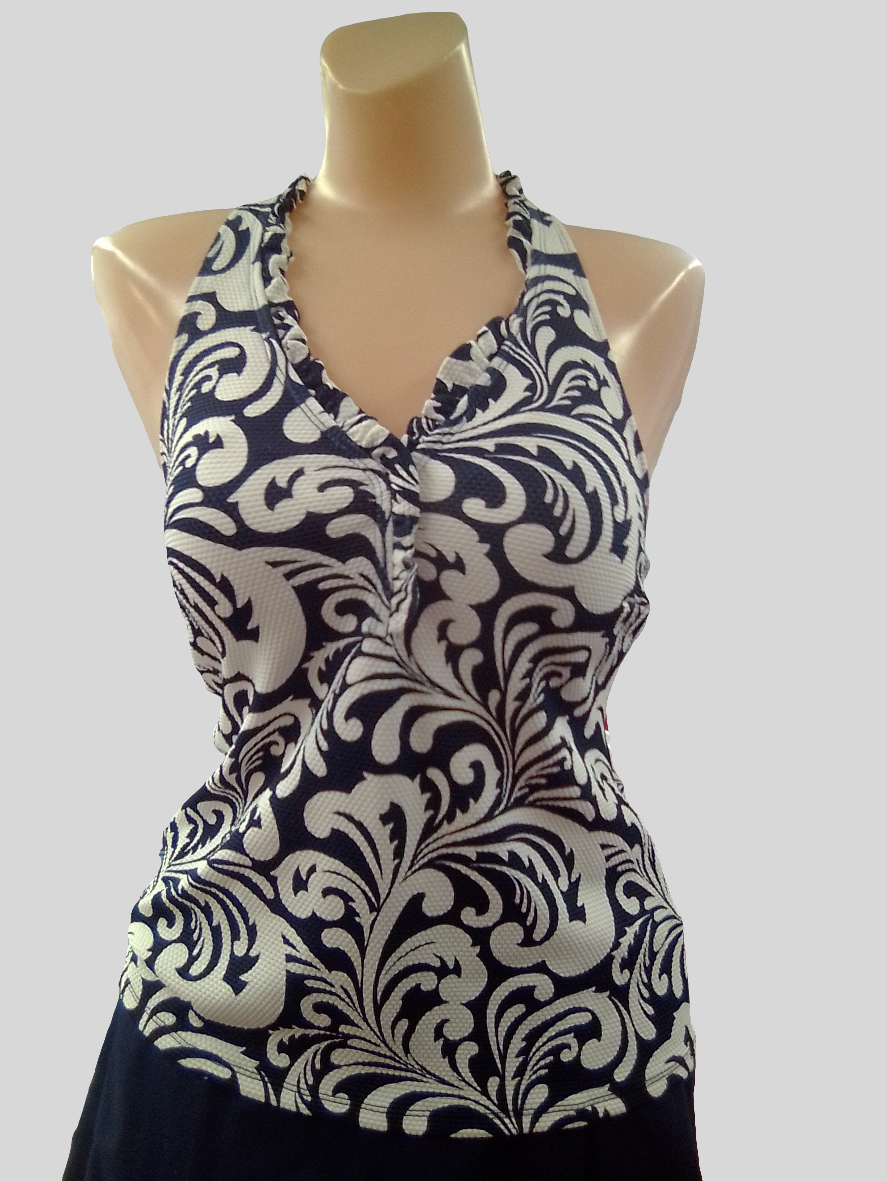 Beach House Ruffle Trim Tankini Top