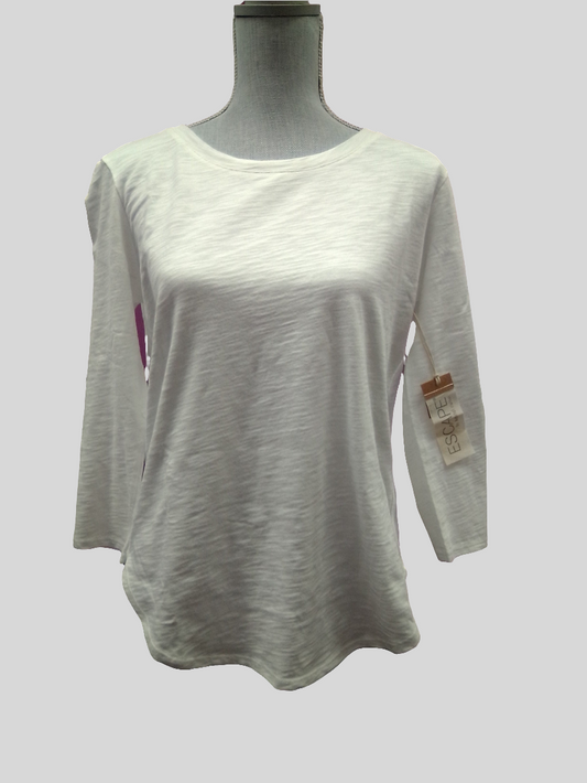 Escape 3/4 sleeve, Hight Low Tee - White