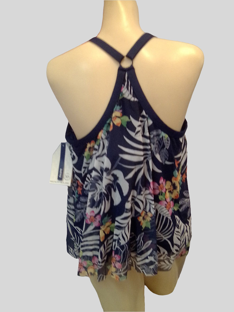 Beach House Plus Kerry Mesh Layer Underwire Tankini Top - Indigo Jungle