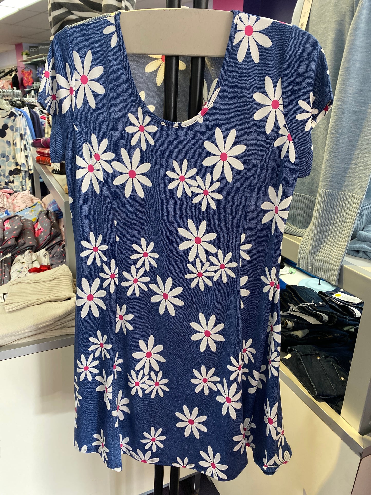 Women's Floral Print Blue T-Shirt