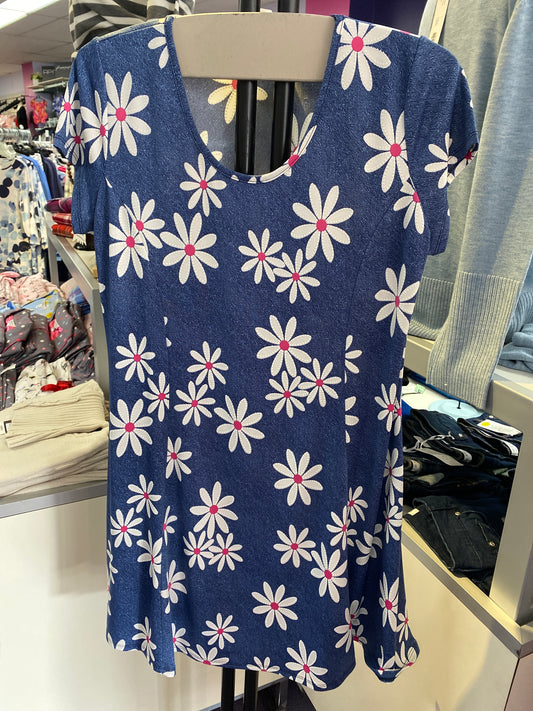 Women's Floral Print Blue T-Shirt