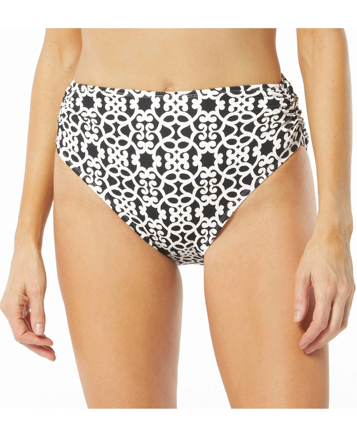 Beach House Black High Waist Textured Swim Bottom