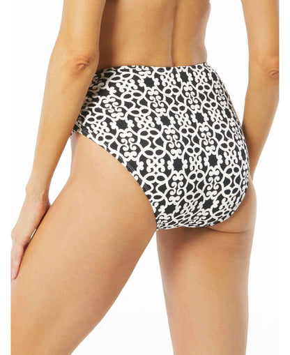 Beach House Black High Waist Textured Swim Bottom