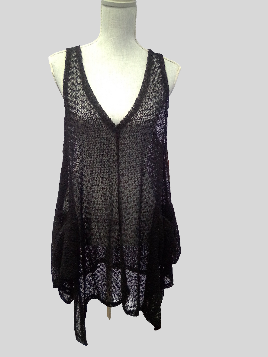 Rapz Mesh Pocket Cover Up, Black Sparkle